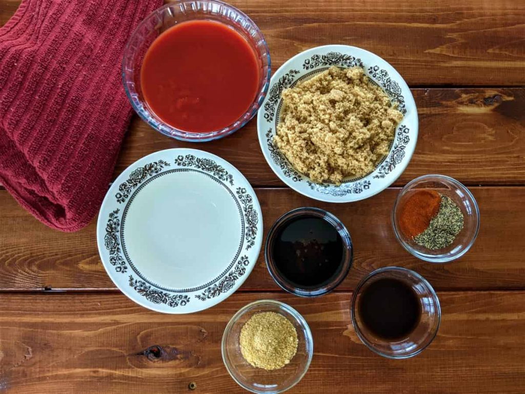 ingredients for a recipe laid out on a table