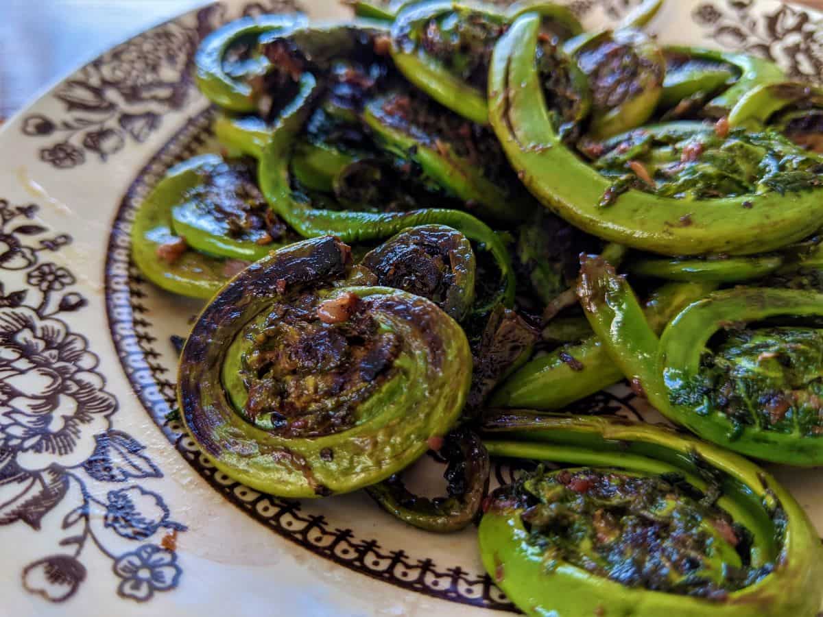 COOKING FIDDLEHEADS THE EASY WAY || SIMPLE SIDE DISH FOR SPRING