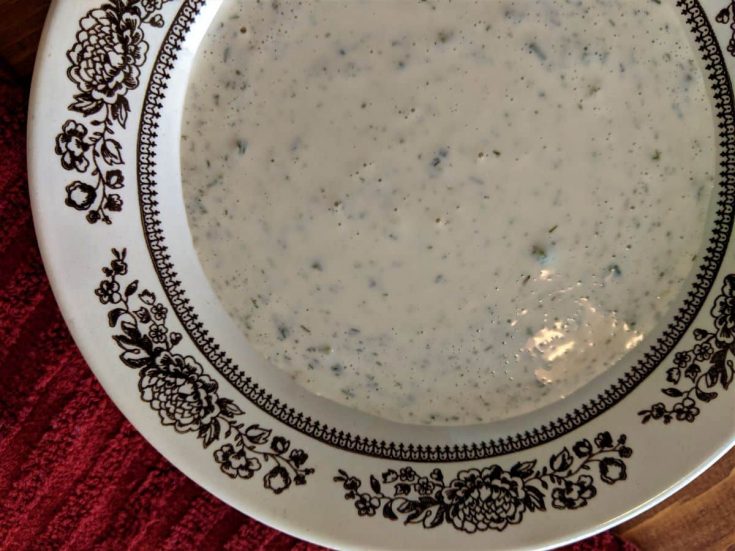 handmade dill dressing in a bowl