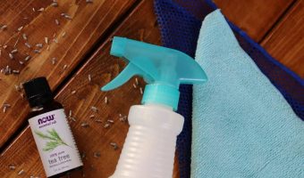 handmade cleaning spray with rags