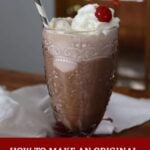 pinnable image for old fashioned ice cream soda.