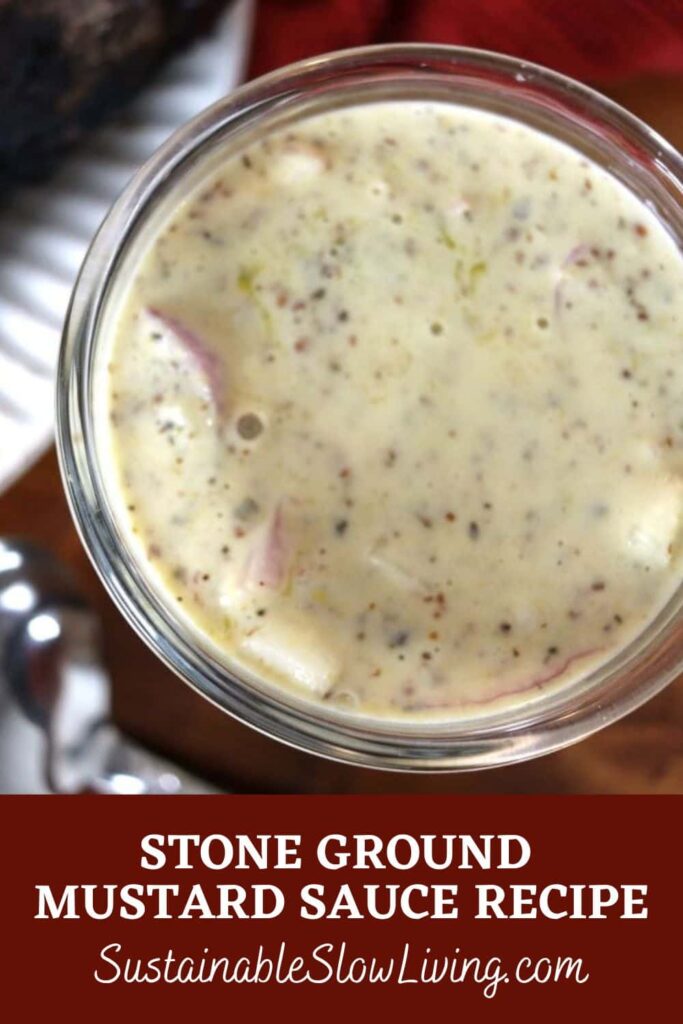 pinnable image for stone ground mustard sauce
