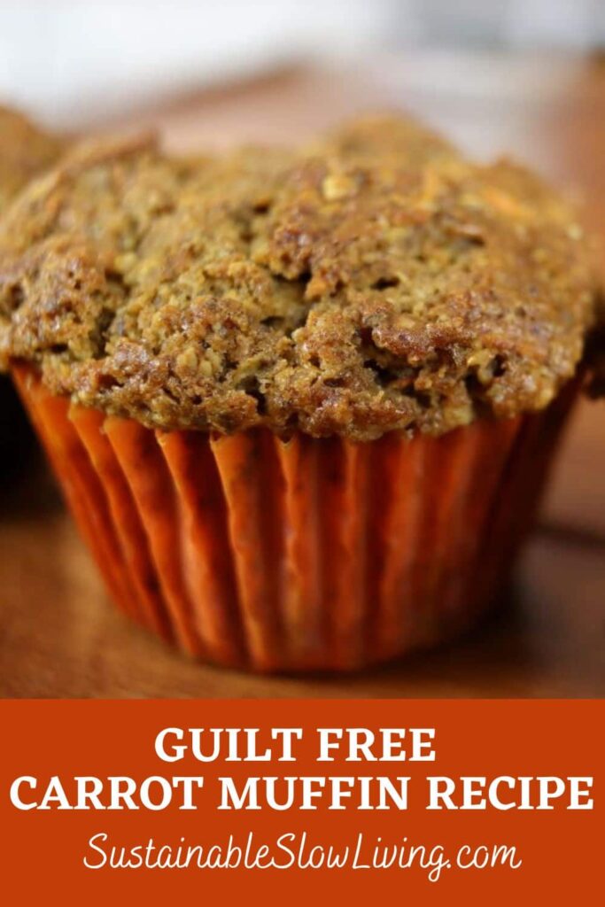 pinnable image for guilt free carrot muffins