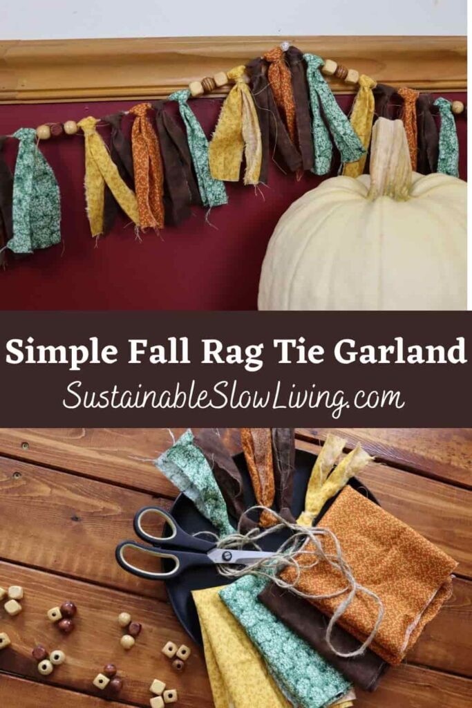 pinnable image for fall rag tie garland