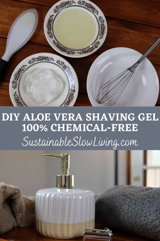 pinnable image for diy aloe vera shaving gel