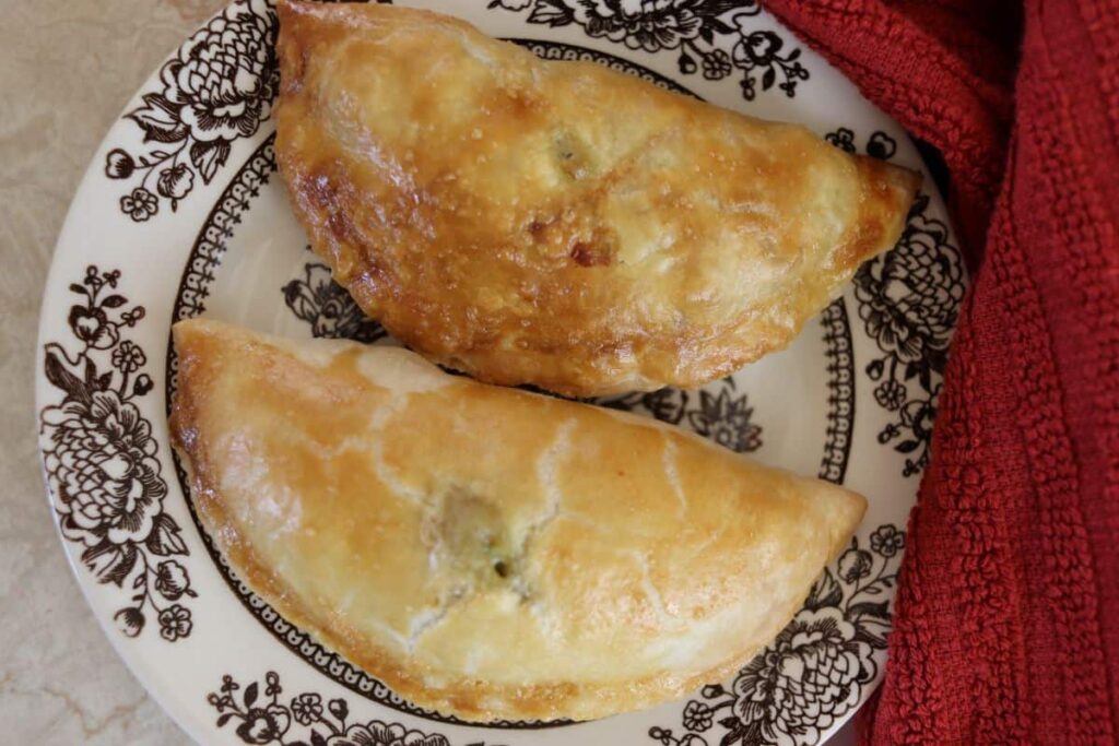two homemade hand pies on a plate