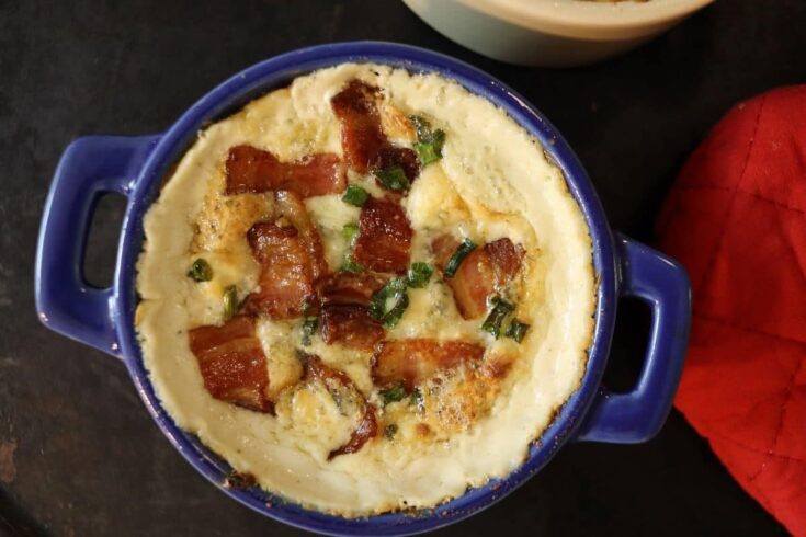 hot bacon blue cheese dip straight from the oven