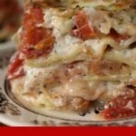pinnable image for cast iron skillet lasagna.