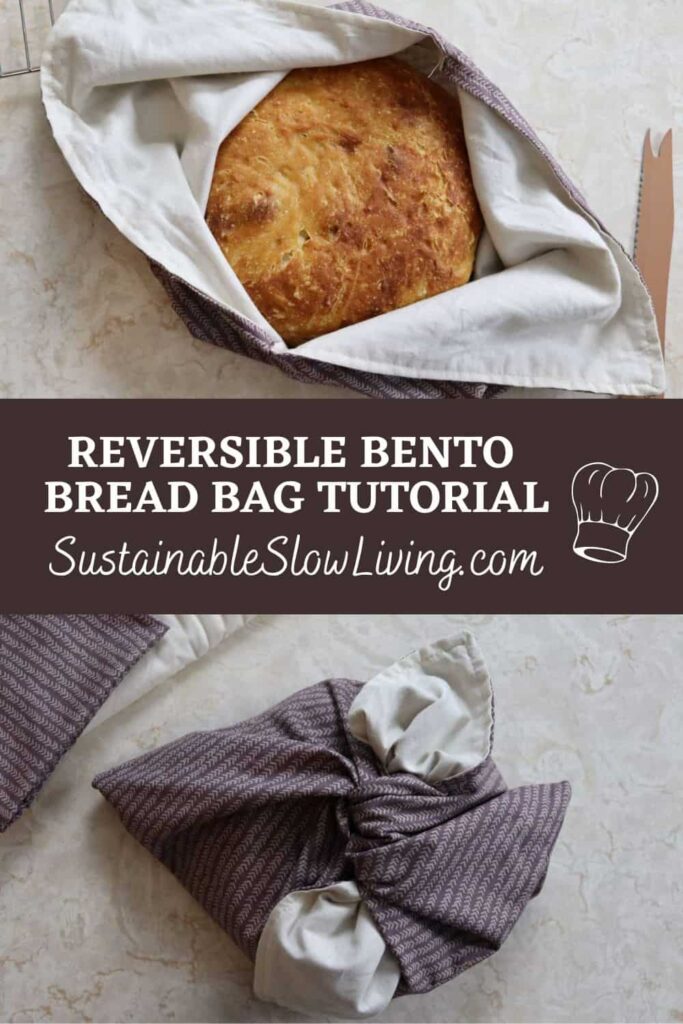 pinnable image for reversible bento bread bag