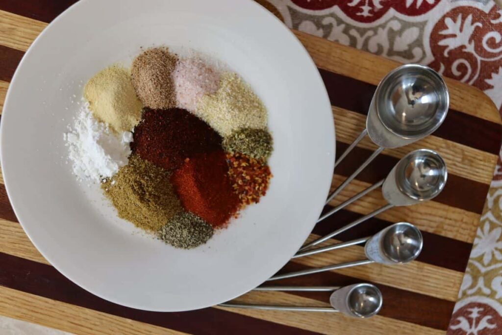 spices for a recipe on a plate