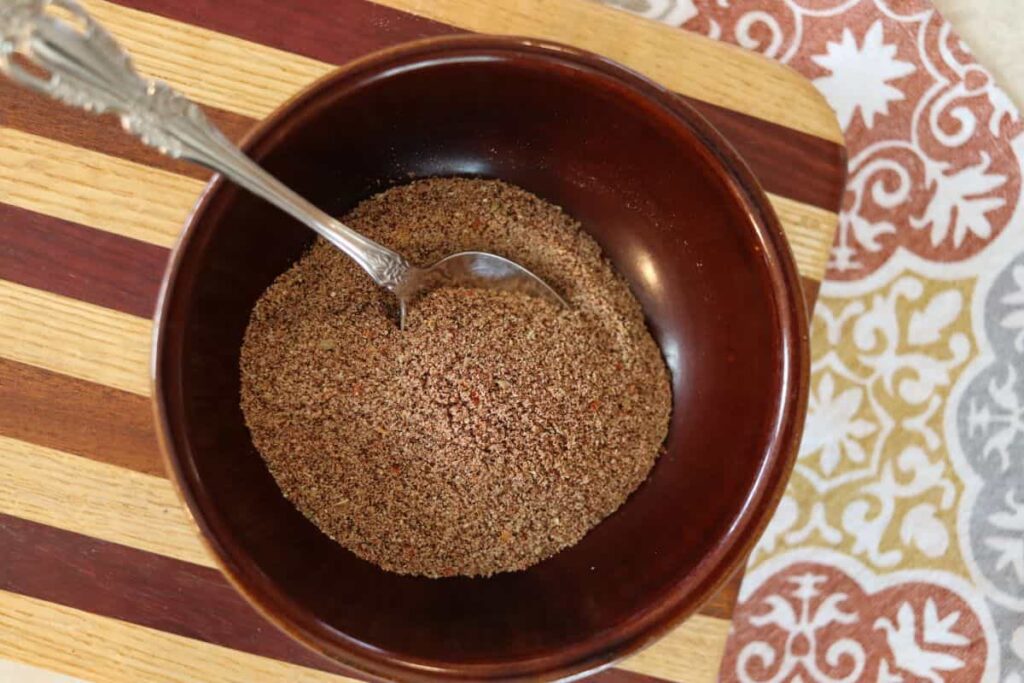 taco seasoning in a bowl with a spoon