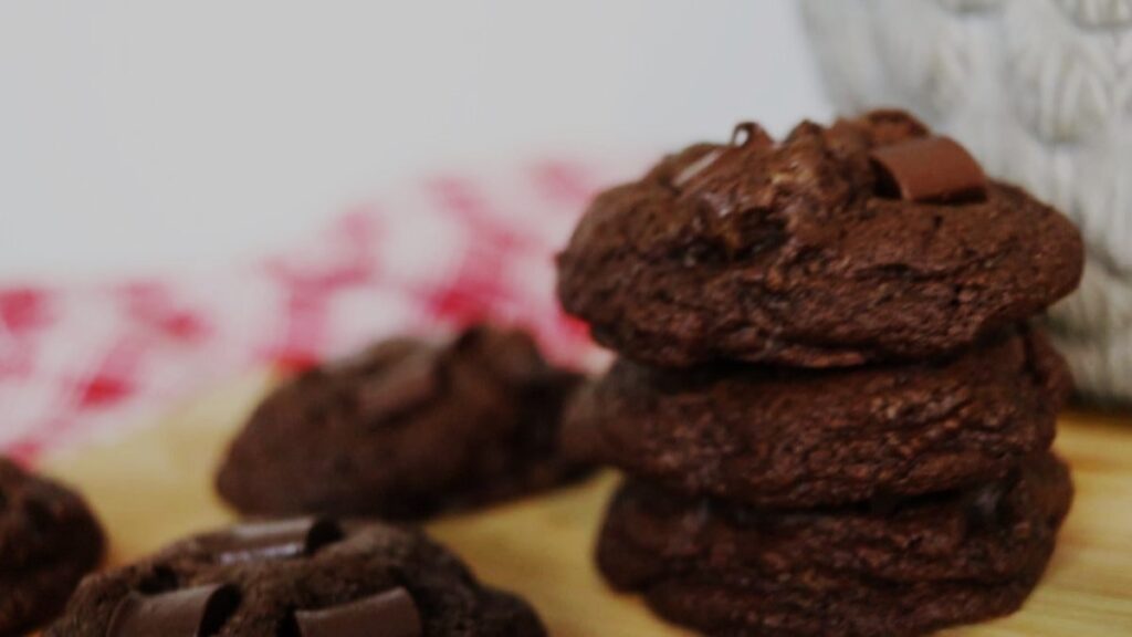 a stack of three homemade cookies