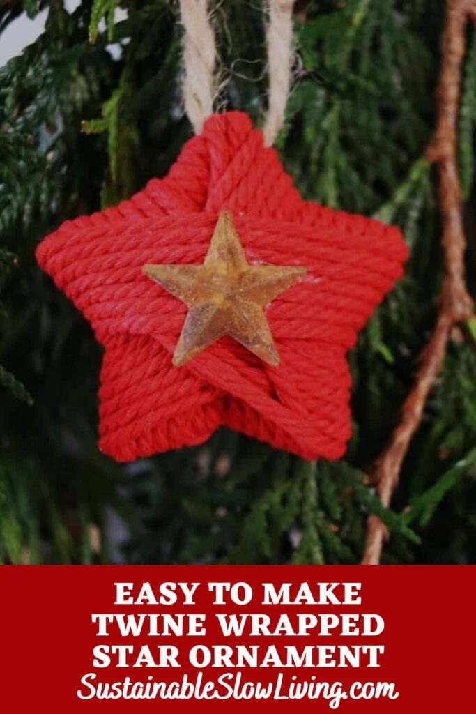 pinnable image for twine wrapped star ornament