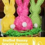pinnable image for stuffed bunny sewing pattern.