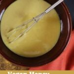 pinnable image for vegan honey mustard recipe.