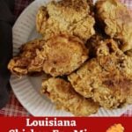 pinnable image for louisiana chicken fry mix recipe.