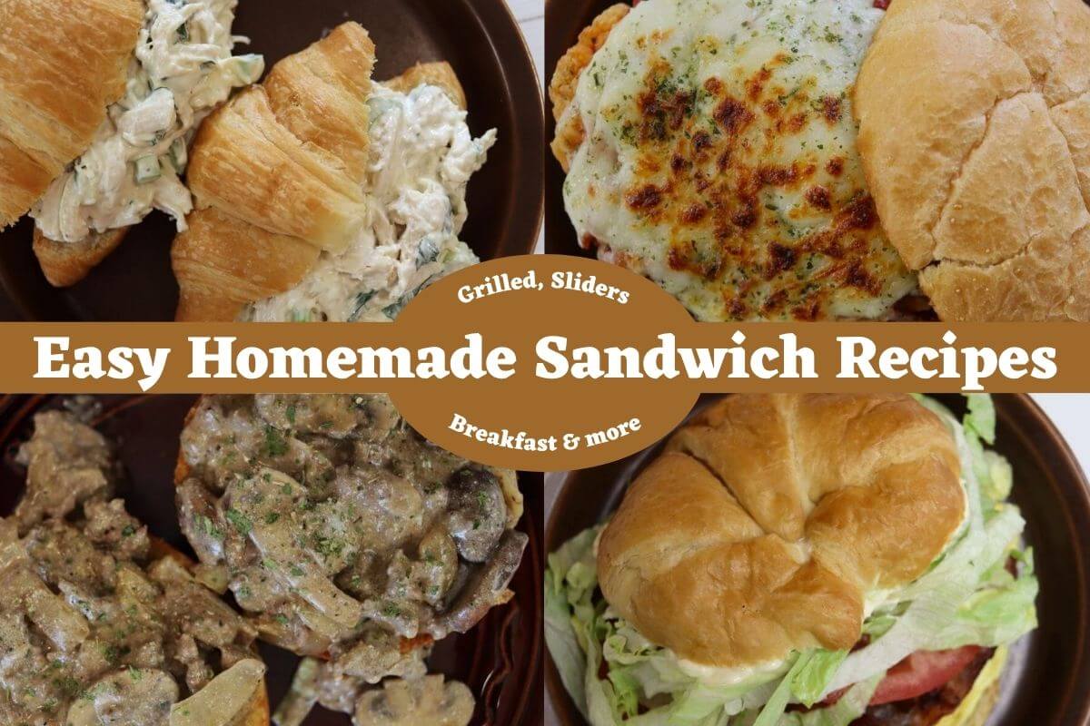 Sandwich roundup image featuring assorted sandwiches and recipe collection title.